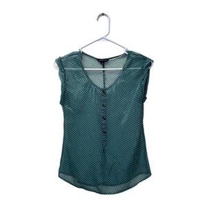 Banana Republic Sheer Teal Top, XS, Pre-owned